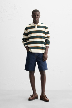 ZARA МЯГКОЕ ТРИКОТАЖНОЕ ПОЛО, ПОЛОСКИ