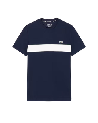 Мужская теннисная футболка Lacoste Ultra Dry Printed - navy blue/white