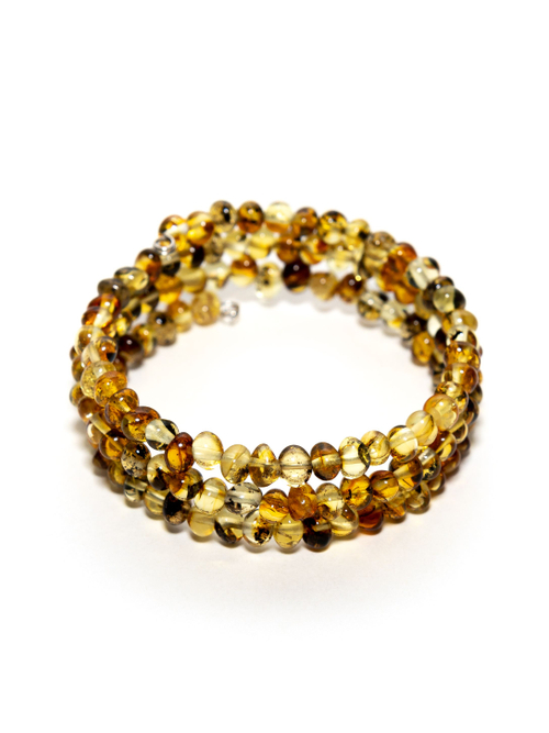 Браслет из цельного янтаря на гибкой проволоке. Калининградский натуральный янтарь