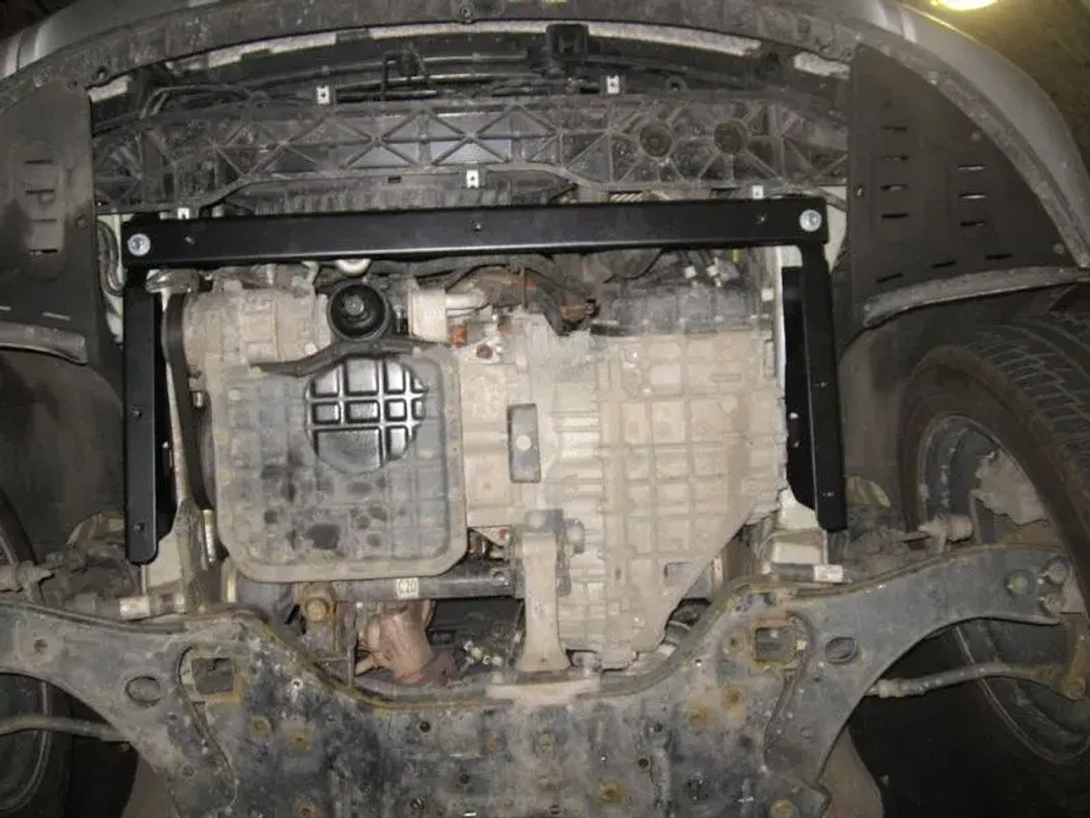 Защита картера двигателя, КПП (2 мм, сталь) для Kia Carnival 2014-2021 (V = 2.2TDi AT FWD) Sheriff.11.4266