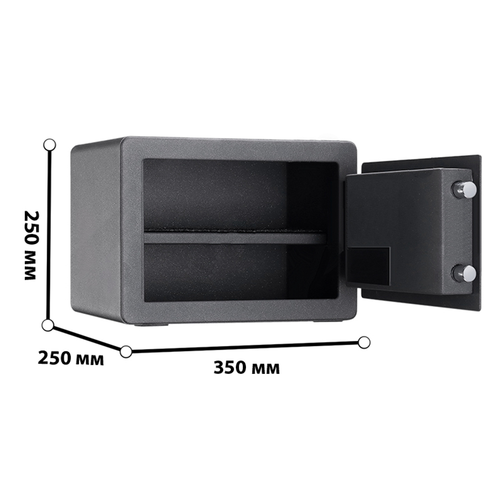 Сейф мебельный DELI "ET591" биометрический + электронный замок+ключ, 350х250х250 мм, 8 кг, черный