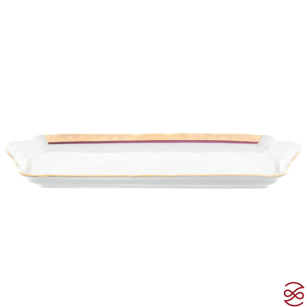 Поднос Thun Констанция Рубин Золотой орнамент 39см