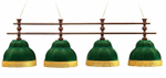 Лампа Барон-Люкс 4пл. ясень (№4,бархат зеленый,бахрома желтая,фурнитура золото)