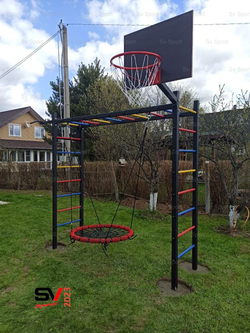 Монтаж уличной шведской стенки Sv Sport Рукоход (4 вертикальных столба)