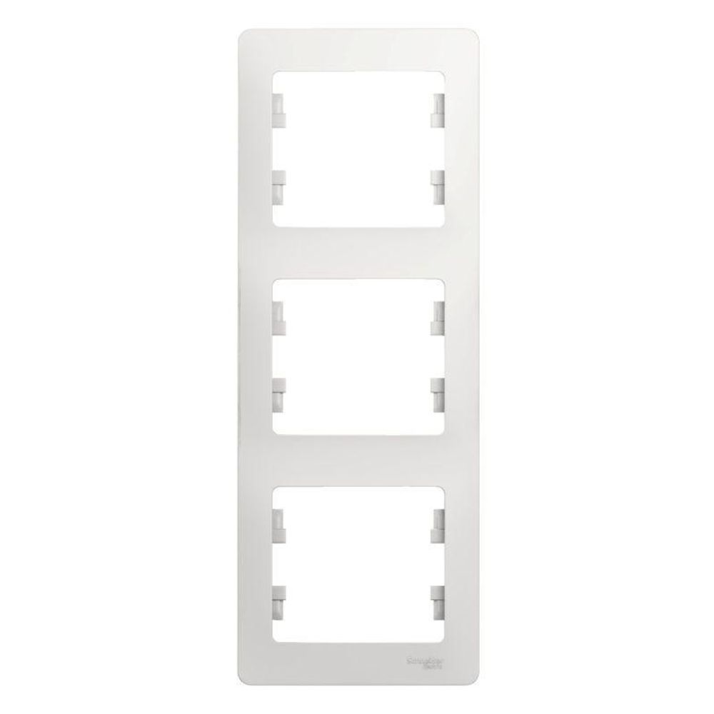 Рамка 3-м Glossa вертикал. бел. SE GSL000107