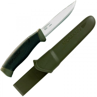 Нож Morakniv Companion MG (C), углеродная сталь, цвет хаки