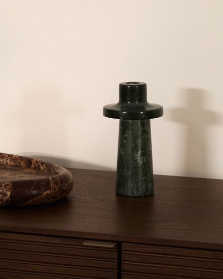 Подсвечник Zalvori из зеленого мрамора 18 см