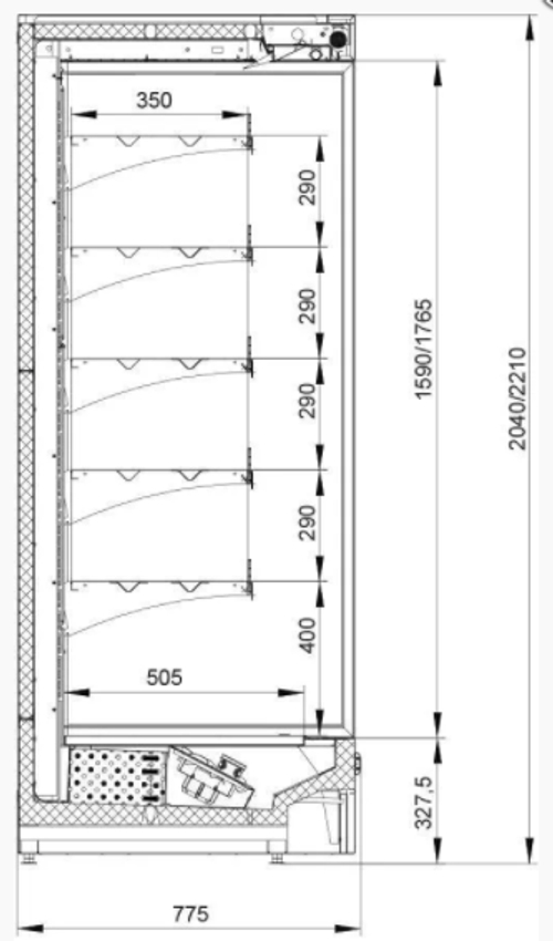 Пристенный холодильный стеллаж Polair MONTE S 3750