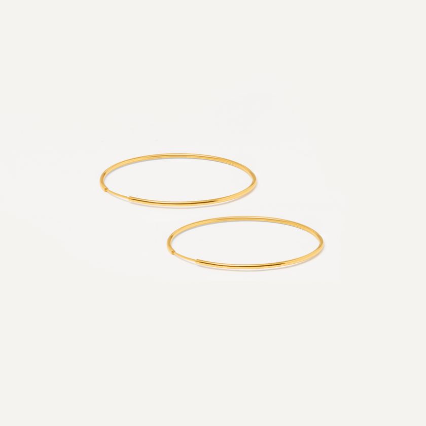 Серьги-конго Золотые Широкие – 4.5 см