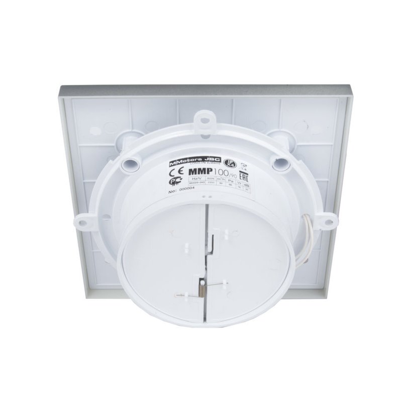 Вытяжной тонкий вентилятор для ванн ММ-Р 08 квадрат прямой 90 м³/час с обратным клапаном под плитку