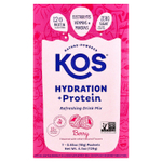 KOS, Hydration + Protein, освежающая смесь для напитков, ягоды, 7 пакетиков по 18 г (0,65 унции)
