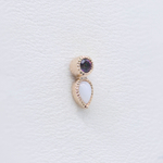 Medal teardrop with natural stone