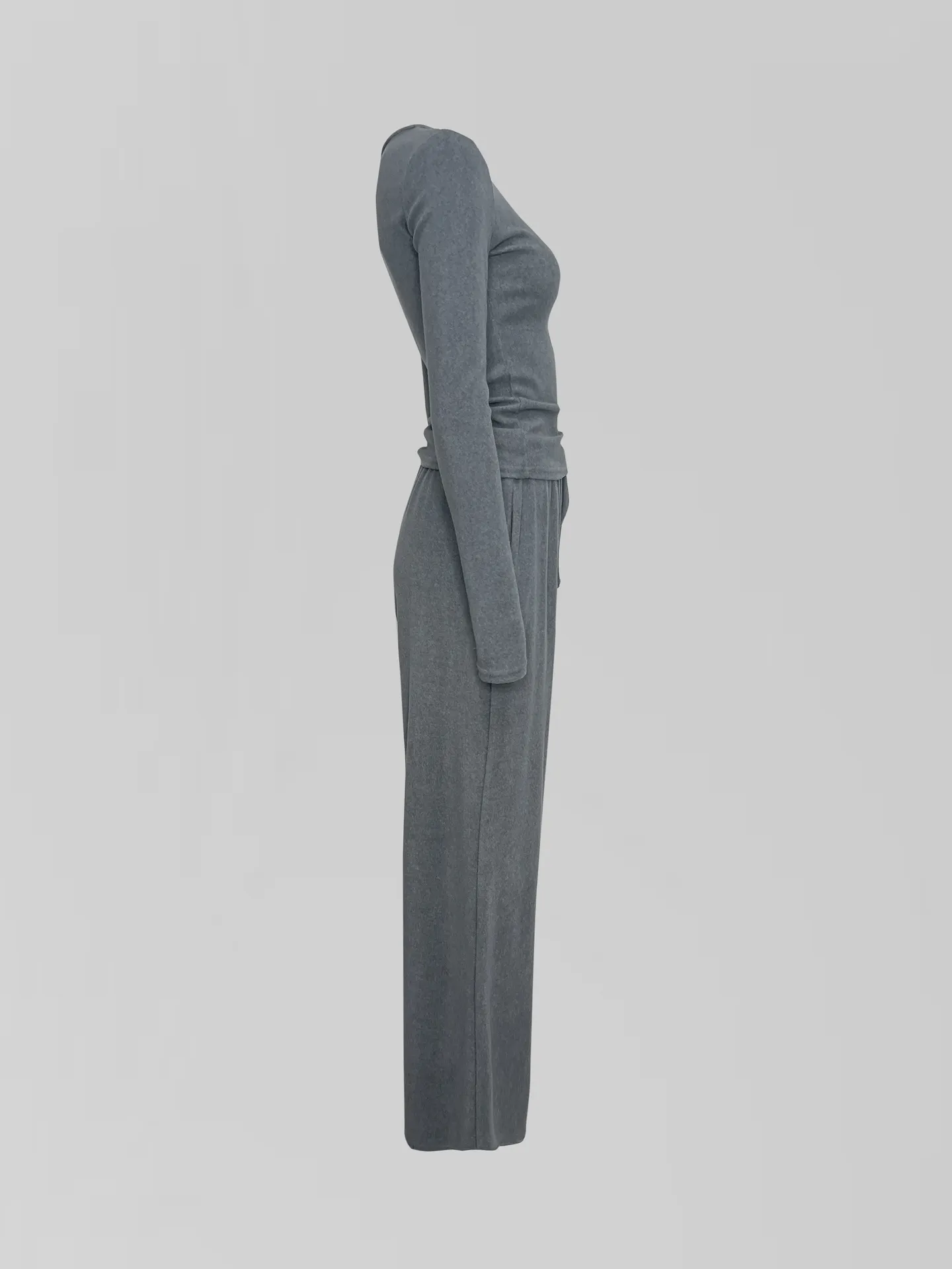 Костюм Agdali brand 1032 однотонный из лонгслива с пуговицами и широких штанов