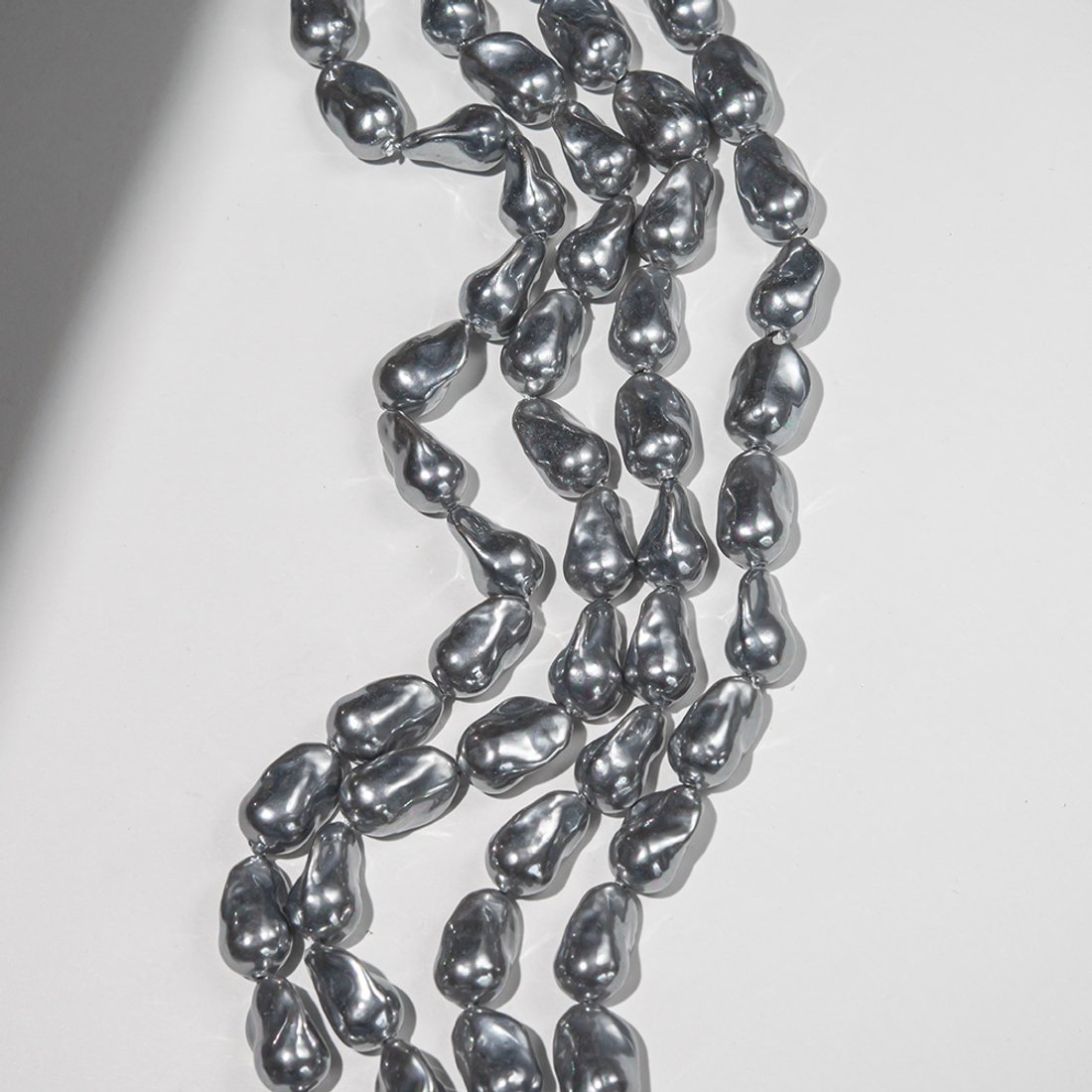 Хрустальный жемчуг в форме барочной жемчужины, серый 19*11,5мм