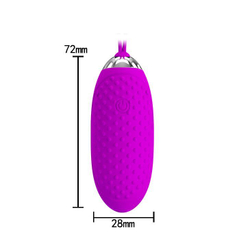 Лиловое пупырчатое виброяйцо Joanne с пультом ДУ