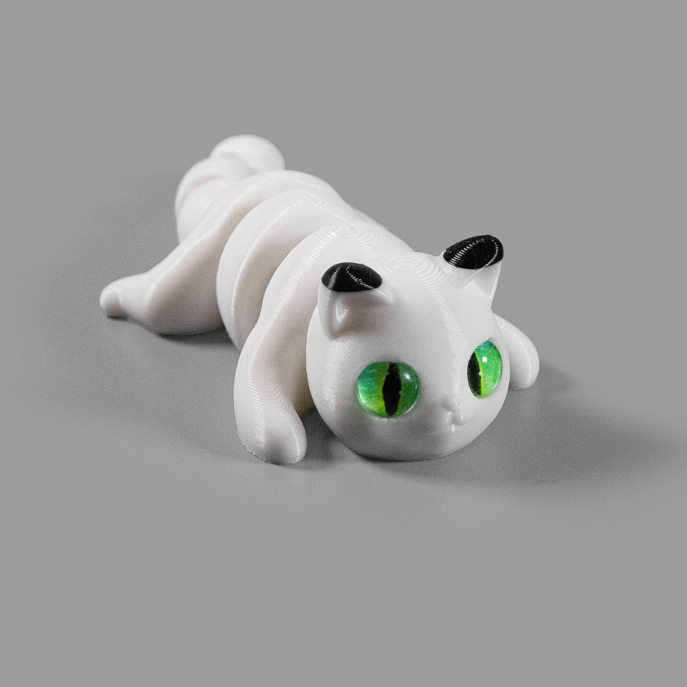 Мини котёнок пятнистые ушки, игрушка антистресс, 10 см., белый с черным