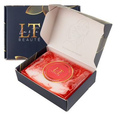 Мыло(+ уп)твердое ручной работы с добавлением эфирных масел ''Малиновый джем'' La and Te beaute LT-6181(+ уп)