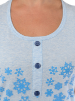 Футболка Ф-063Х/голубоймеланж-снежинки