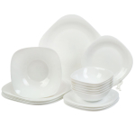 Сервиз столовый стеклокерам, 19 пр, 6 перс, Daniks, Белый Квадро, W 19C9