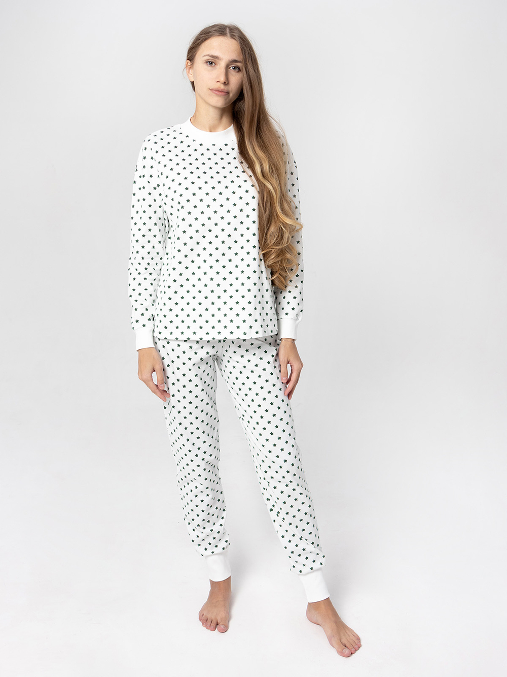 Пижама женская Mjölk Green Stars