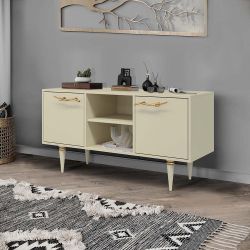 Тумба под ТВ Арт Колор matte 117см Классик Голд Серый шелк матовый