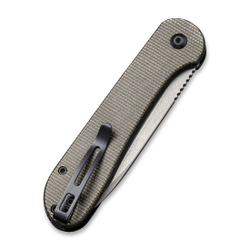 Складной нож CIVIVI Button Lock Elementum сталь 14C28N, рукоять Микарта зелёная