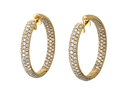 Серьги конго с бриллиантом  из желтого золота JA-S-637545