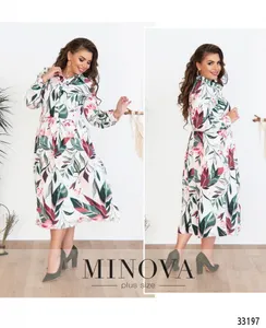 Платье 3120Б-молочный Minova