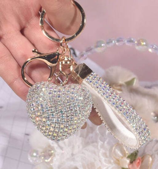 Брелок сердце алмазное, белое