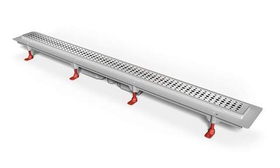 Душевой лоток с рамкой и решеткой MCH Chudej CH 750/S40 BN (решетка Basic, хром, 75 х 6 х 6,5 см), с нижним сливом D40