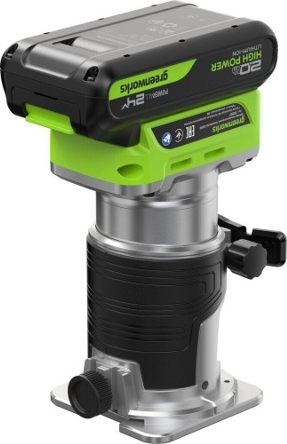Фрезер кромочный аккумуляторный GREENWORKS  G24RO 24V, АКБ 2Ач и ЗУ 3502507CUA