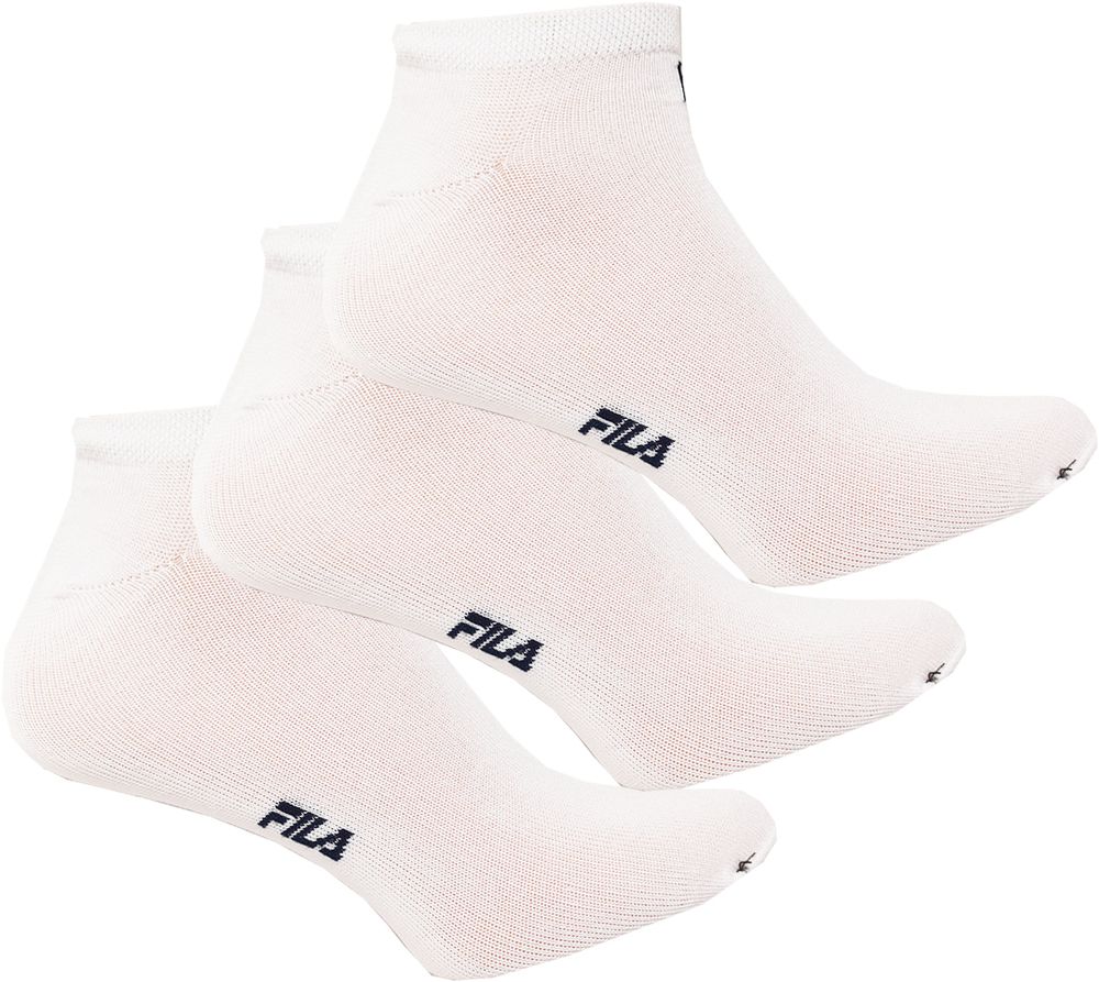 Теннисные носки Fila invisible plain socks Mercerized cotton 3P - white