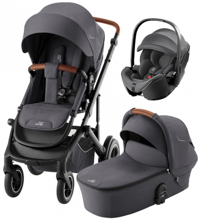 Коляска 3 в 1 Britax Roemer Smile 5Z и автокресло Baby-Safe Pro Classic Deep Grey Midnight Grey