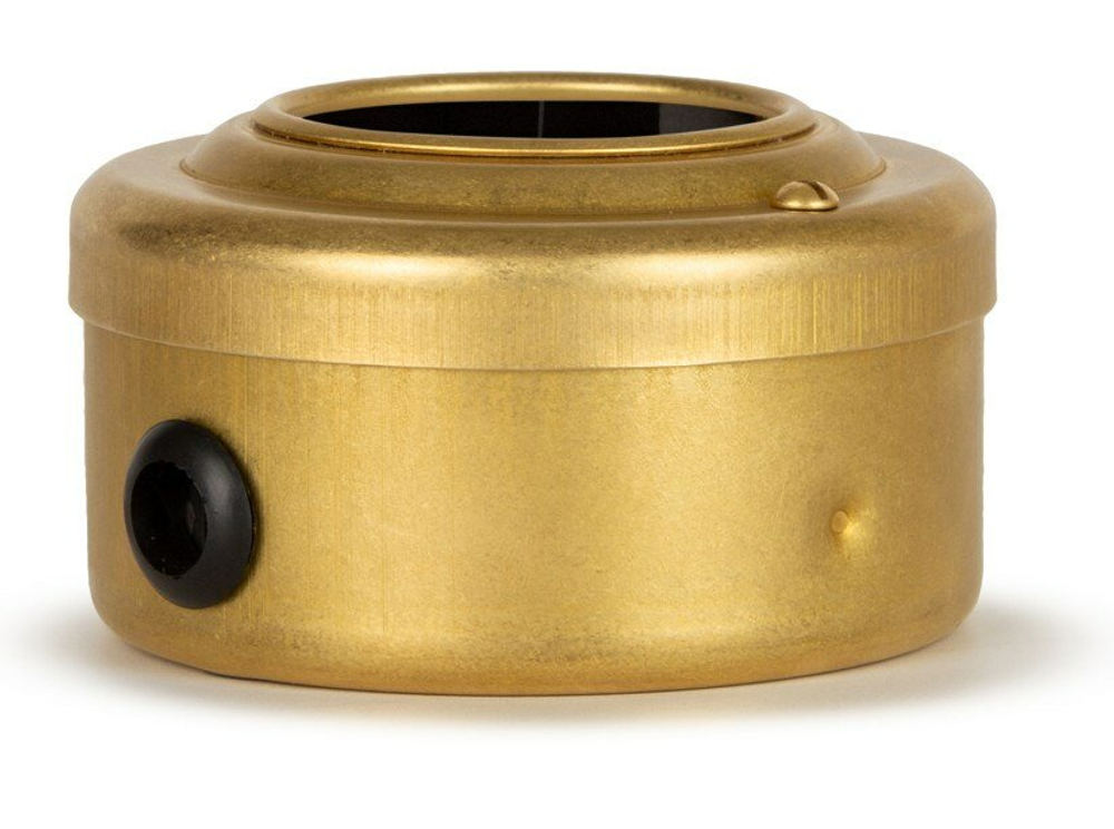 Розетка ретро с з/к и шторками, черная, "GOLD" VINTAGE-BRASS 20105-6