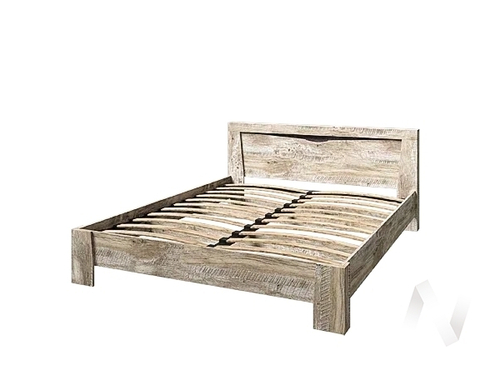 Кровать 1;6м с ортопедом Cпальня Ривьера (дуб юкон/дуб юкон; бетон темный)