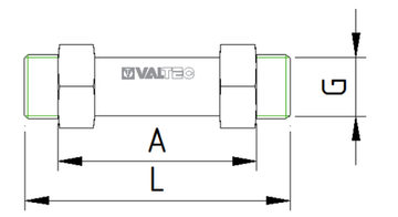 Вставка ремонтная Valtec VTp.789.105.05 для счетчика воды L 105 мм