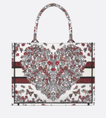 Сумка Dior Book Tote Dioramour средняя, вышивка Cœur des Curiosités, хлопок, Италия