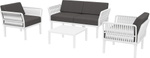 Комплект пластиковой мебели Siesta Contract Portofino Lounge, белый, темно-серый