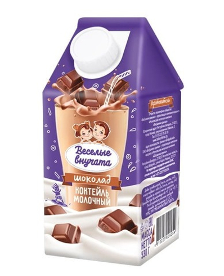 Коктейль молочный "Весёлые внучата" 530г. Шоколад Бабушкина крынка