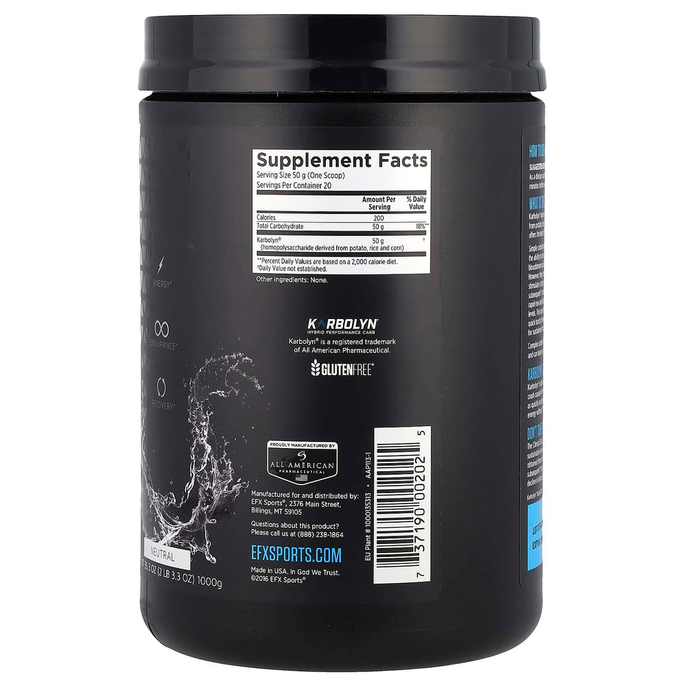 EFX Sports, Karbolyn Fuel, нейтральный, 1000 г (2 фунта)