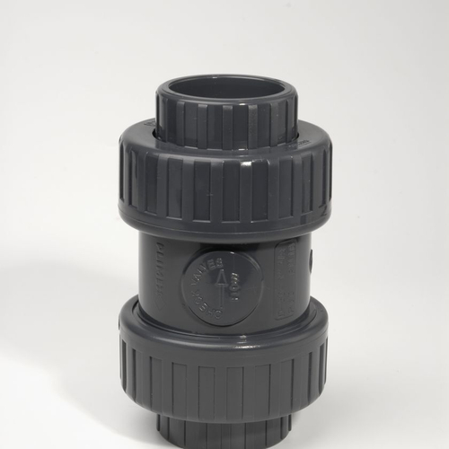 Обратный клапан ПВХ (НПВХ) пружинный разборный под клей, EPDM (Ру10-16), PLIMAT, Португалия