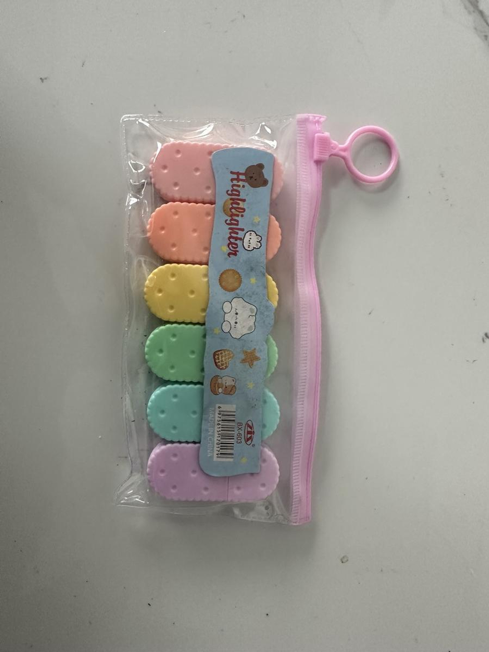 Набор текстовыделителей 6 цветов "Печенье", в ПВХ