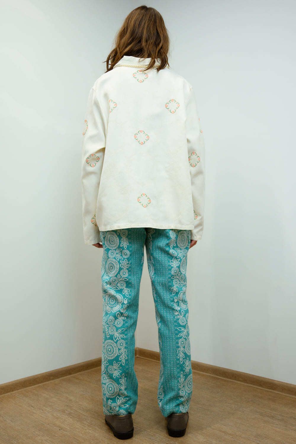 Рубашка Soeurs с Персиковыми Цветами белая