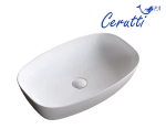 Раковина CR0063 накладная, белая, прямоугольная 600х385х135 Ceruttispa