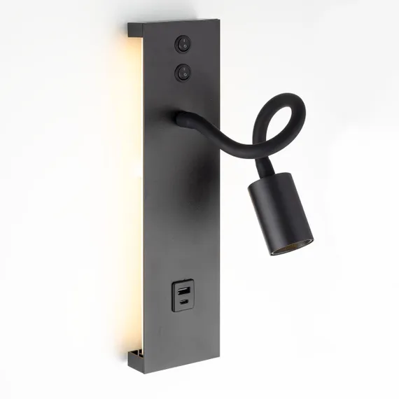 CL704471 Декарт Черный Св-к Настенный с USB