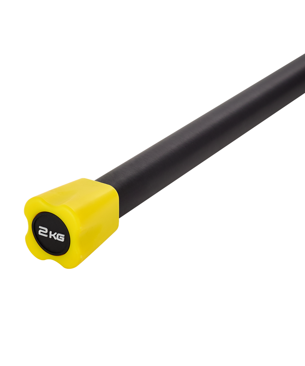 Бодибар BB-301 2 кг, неопреновый, черный/желтый