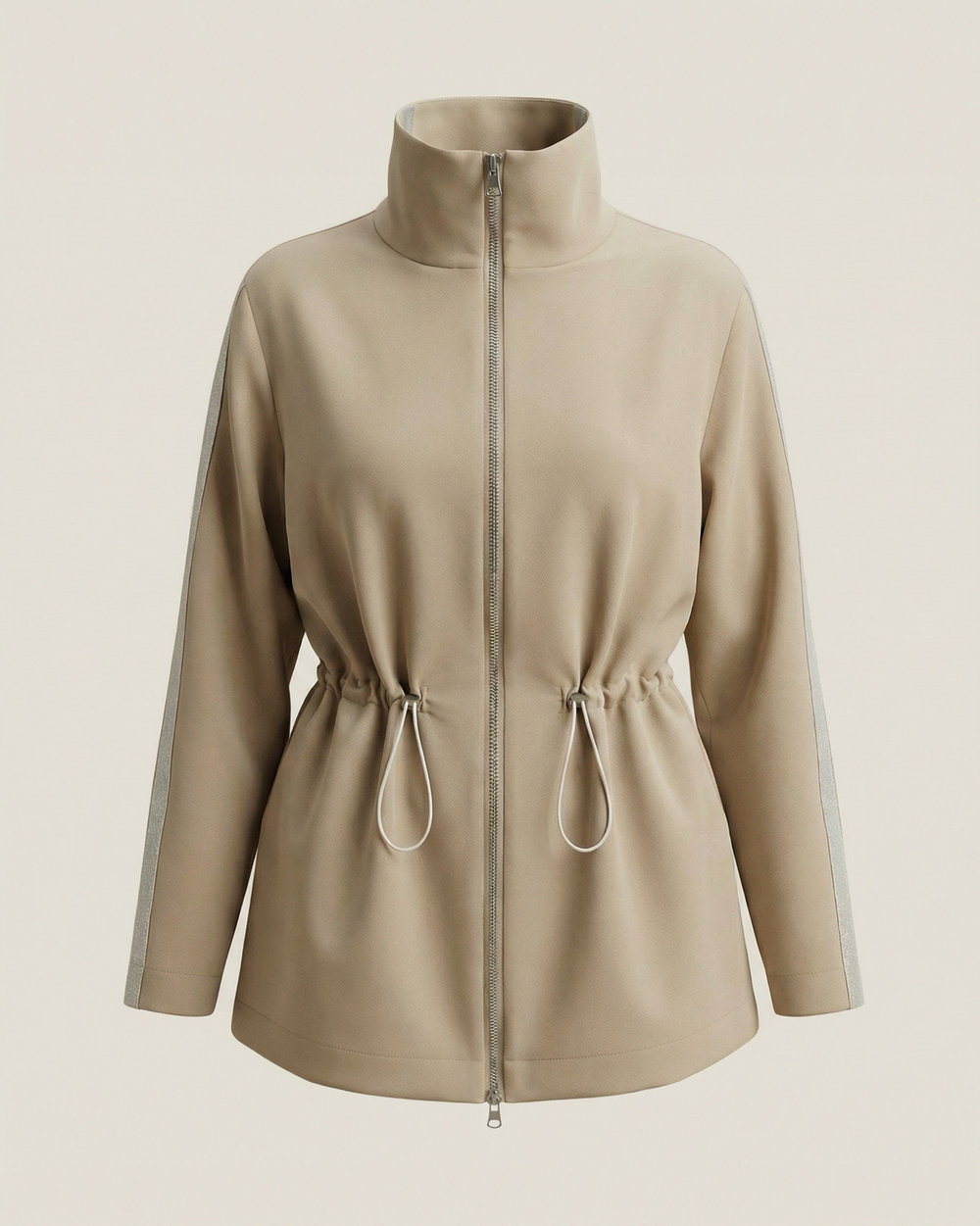 Жакет на молнии в стиле городского сафари в хаки