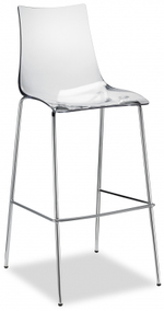 Стул барный прозрачный Scab Design Zebra Antishock, хром, прозрачный