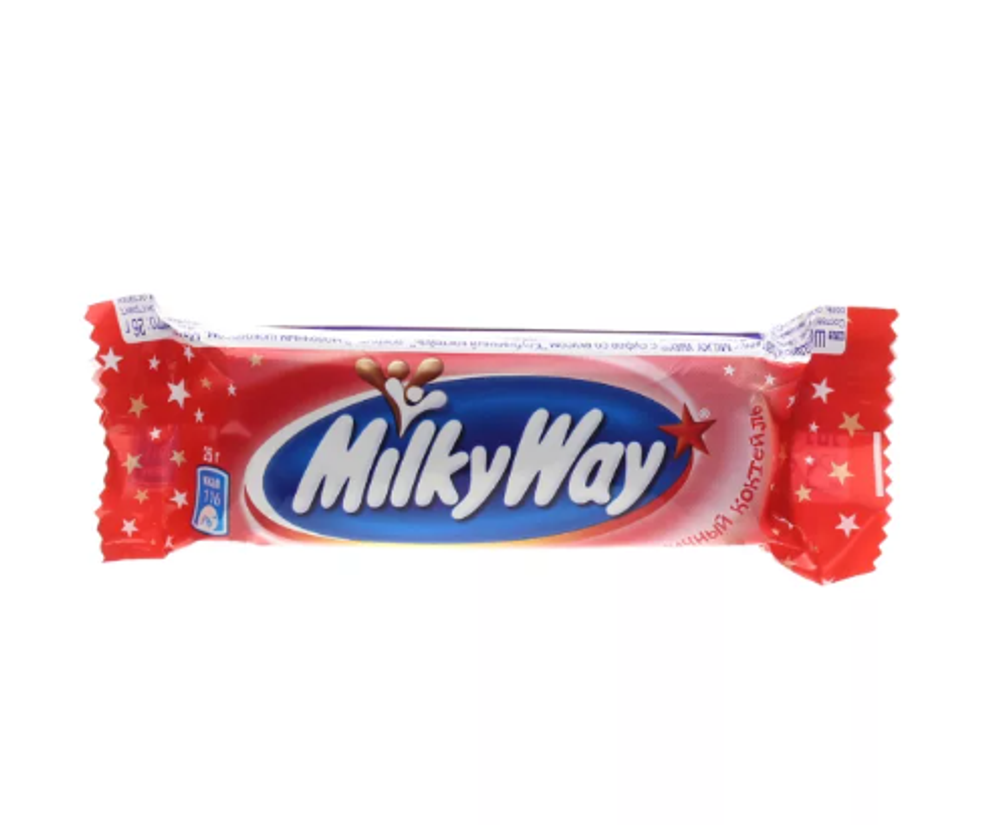 Батончик шоколадный Milky Way клубничный коктейль 26г