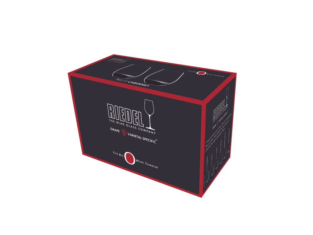 Набор бокалов для красного вина 2 шт 877 мл Riedel The Big O Wine Tumbler Cabernet упаковка